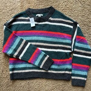 American Eagle Outfitters Colorful Striped Crewneck Sweater